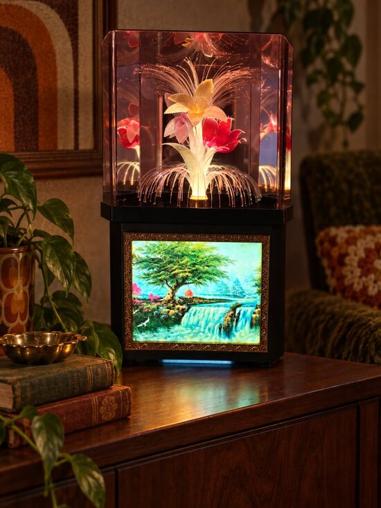 Other - Vintage MCM Fiber Optic Flower Motion Waterfall Lamp Retro Light